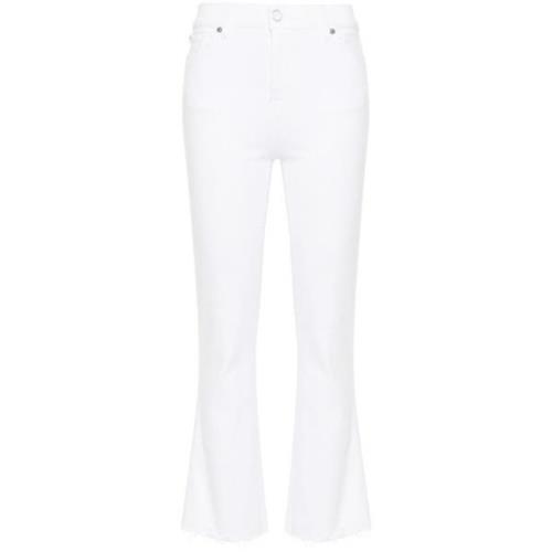 7 For All Mankind Hög Midja Bootcut Jeans White, Dam