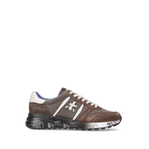 Premiata Brun Mocka Sneakers Lander Modell Multicolor, Herr