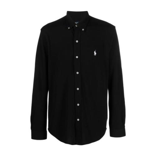 Polo Ralph Lauren Långärmade Stickade Skjortor Black, Herr