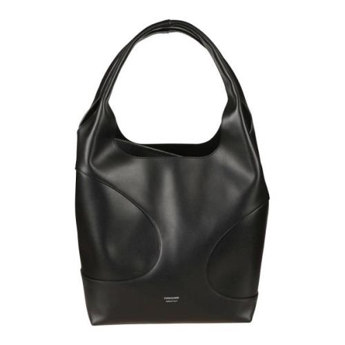 Salvatore Ferragamo Läder Hobo Väska Black, Dam