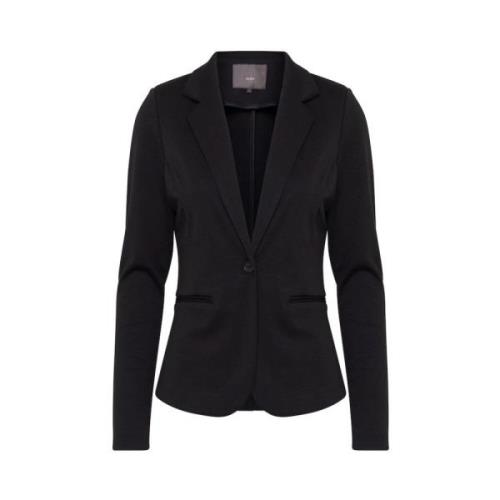 Ichi Marinblå Knäppt Blazer Black, Dam