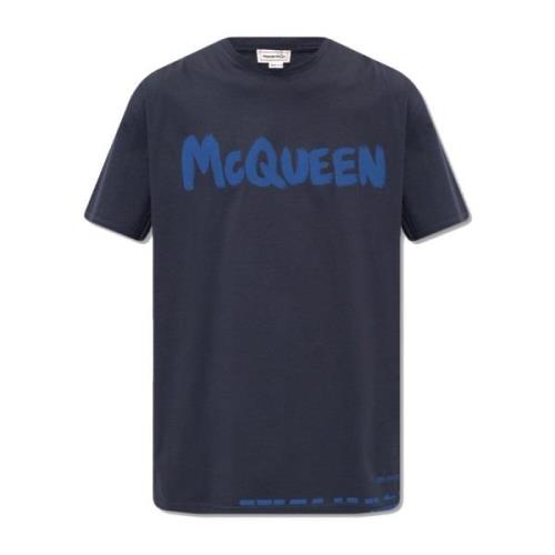 Alexander McQueen T-Shirts Blue, Herr
