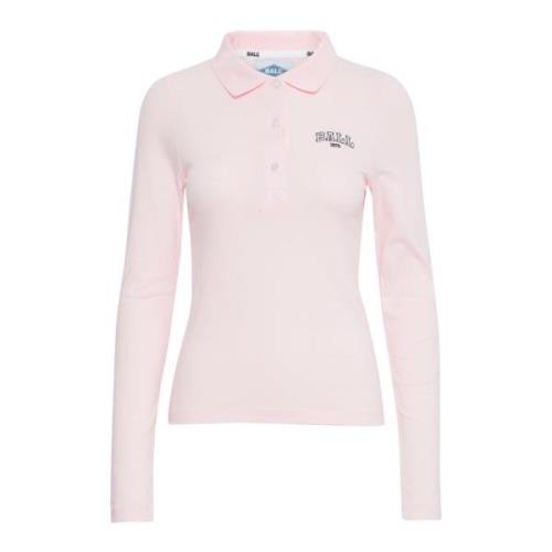 Ball Långärmad Polo Shirt Milkshake Pink, Dam