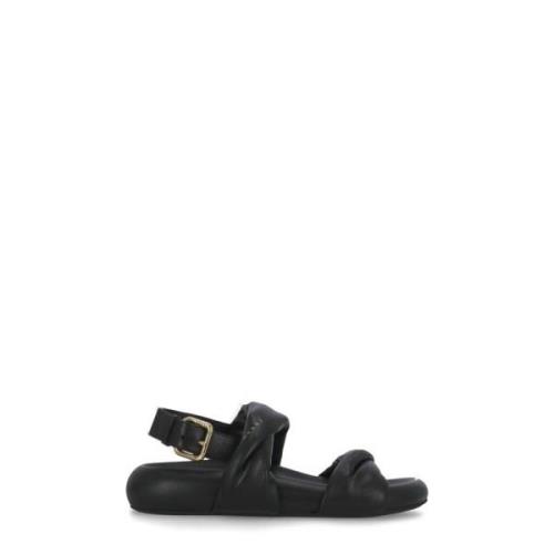 Marni Flat Sandals Black, Dam