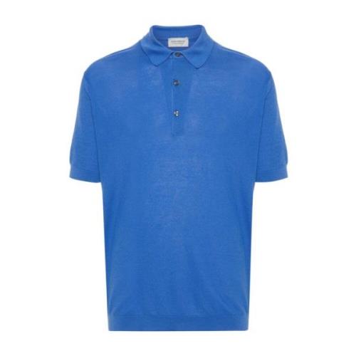 John Smedley Polo Shirts Blue, Herr