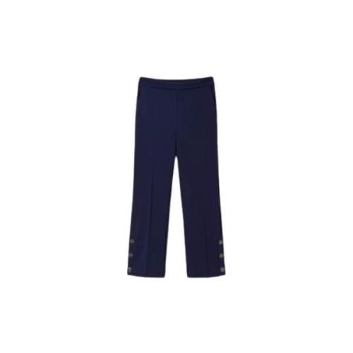 Twinset Straight Trousers Blue, Dam