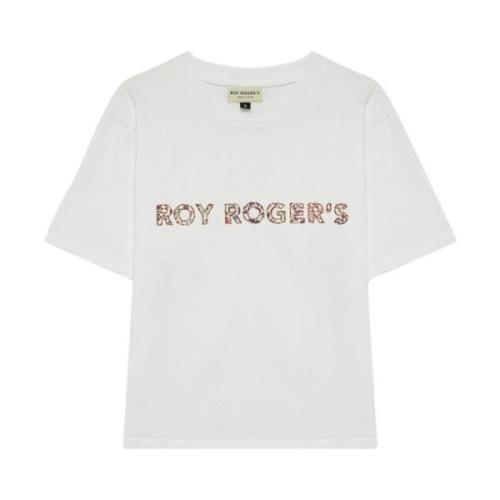 Roy Roger's Liberty Flower Broderad T-shirt White, Dam