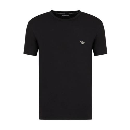 Emporio Armani Kontrast Logo Kortärmad T-shirt Black, Herr