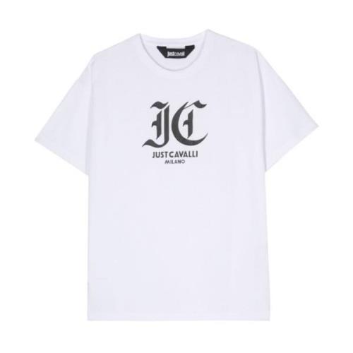 Just Cavalli Vit Logotyp T-shirt White, Herr