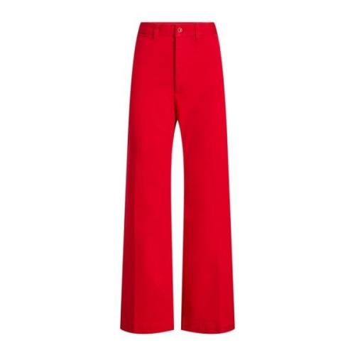 Ralph Lauren Wide Trousers Red, Dam