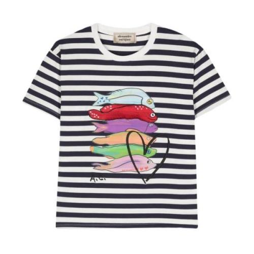 Alessandro Enriquez Fisk Randig Blå T-Shirt Multicolor, Dam