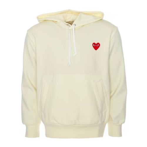 Comme des Garçons Play Huvtröja med Logo Patch Beige, Herr