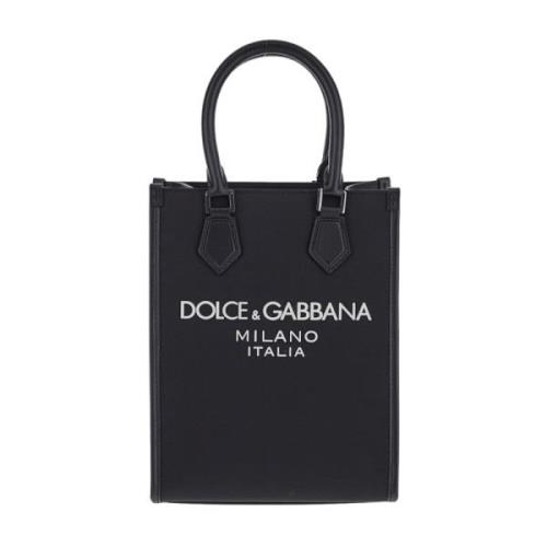 Dolce & Gabbana Läder Logo Väska Black, Herr