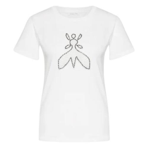 Patrizia Pepe Vita T-shirts och Polos med MM Logo White, Dam