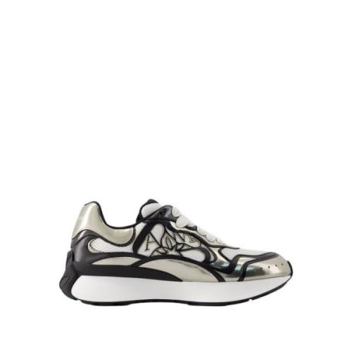 Alexander McQueen Beige/Svart Canvas Sneakers - Sprint Runner Multicol...