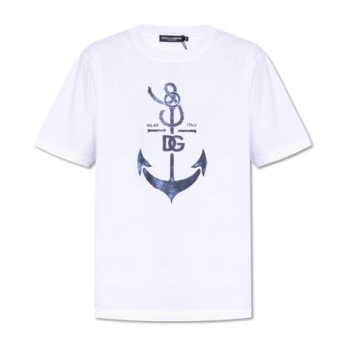 Dolce & Gabbana Tryckt T-shirt White, Herr