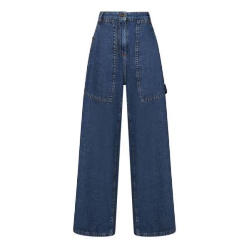 Etro Wide Jeans Blue, Dam