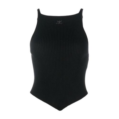 Courrèges Sleeveless Tops Black, Dam