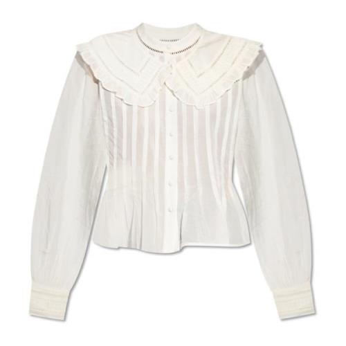 AllSaints Olea skjorta med avtagbar krage White, Dam