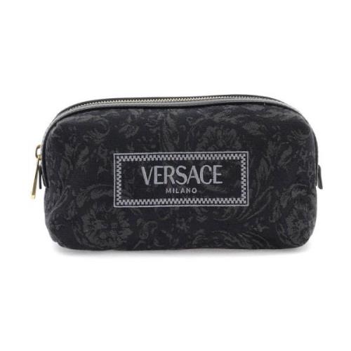 Versace Barocco Jacquard Beauty Case Black, Dam