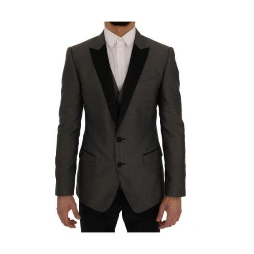 Dolce & Gabbana Multifärgad Cirkelmönstrad Blazer Gray, Herr