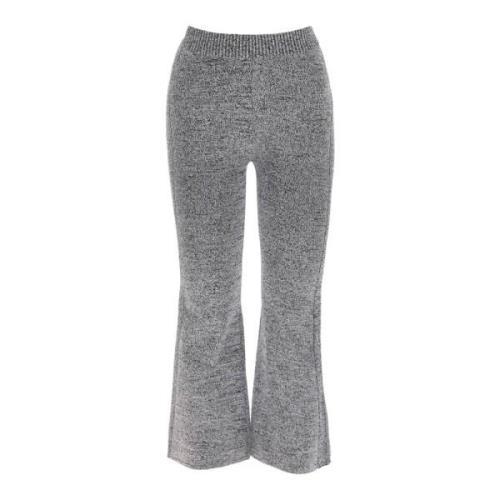 Ganni Cropped Trousers Gray, Dam