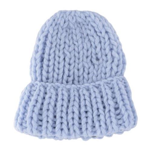 Evyïnit Lyxig Merinoullblandning Stickad Beanie Blue, Dam