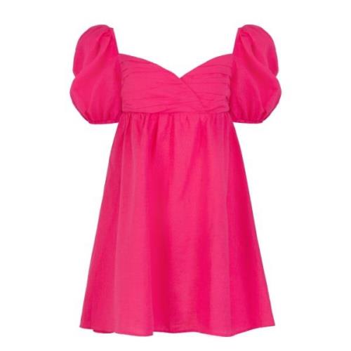 Jaaf Rynkad Miniklänning i Hot Pink Pink, Dam