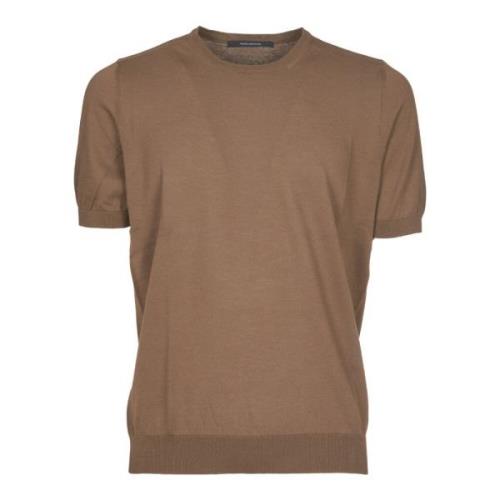 Tagliatore Brun Crew-Neck T-shirt Ss24 Brown, Herr