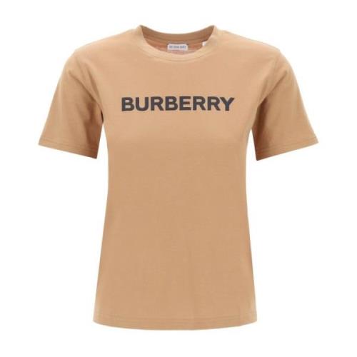 Burberry Texturerad Logotyp Tryck T-shirt Brown, Dam