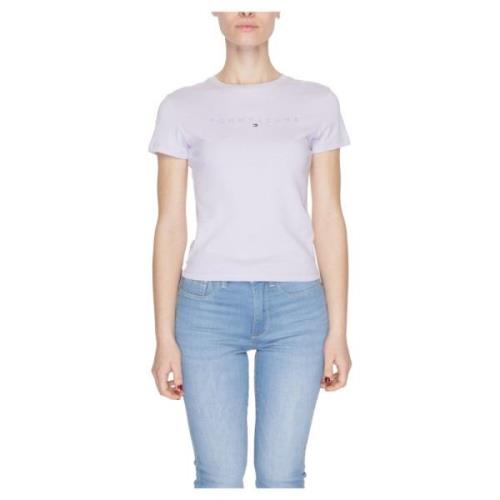 Tommy Jeans Tonal Linea Bomull T-Shirt Kollektion Purple, Dam