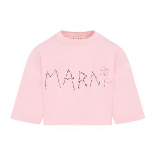 Marni Bomull Crop Shirt i Magnolia Pink, Dam