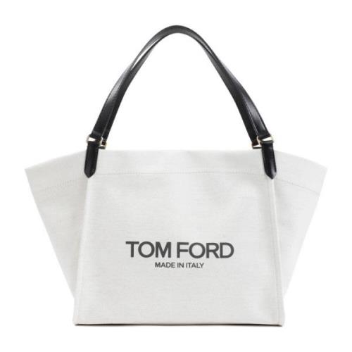 Tom Ford Amalfi Tote Bag i Svart White, Dam