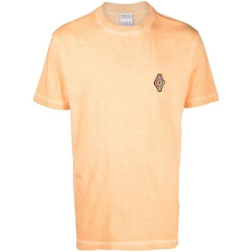 Marcelo Burlon Orange Röd Sunset Cross T-Shirt Orange, Herr