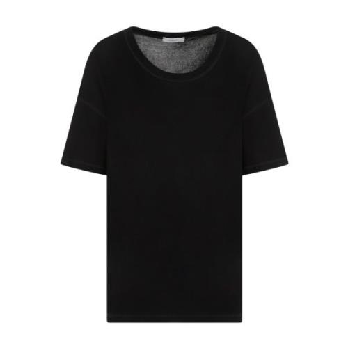 Lemaire Räfflad Svart T-shirt Bk999 Black, Dam