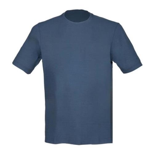 Gran Sasso Denim Crepe Bomull T-shirt med Sidöppningar Blue, Herr