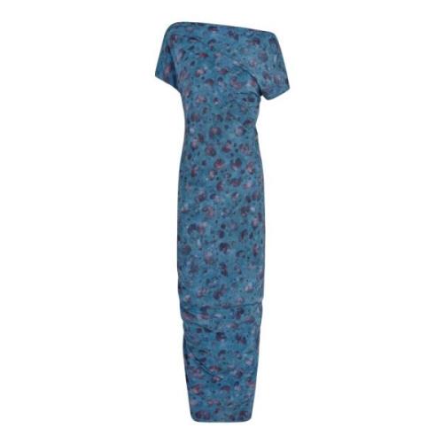 Cortana Silke Stretch Island Print Midi Klänning Multicolor, Dam