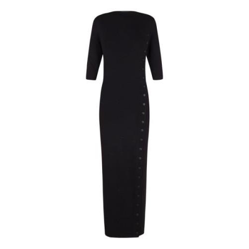 Cortana Kiiro, svart silkestickad klänning Black, Dam