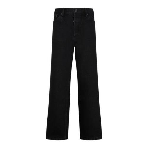 Balenciaga Pitch Black Ankelklippta Jeans Black, Dam