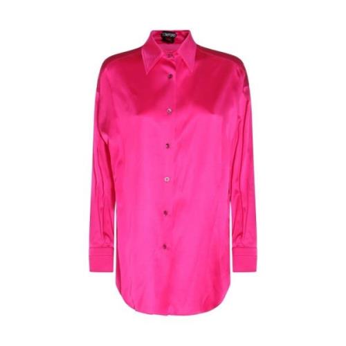 Tom Ford Hot Pink Sidenblandad Skjorta Pink, Dam