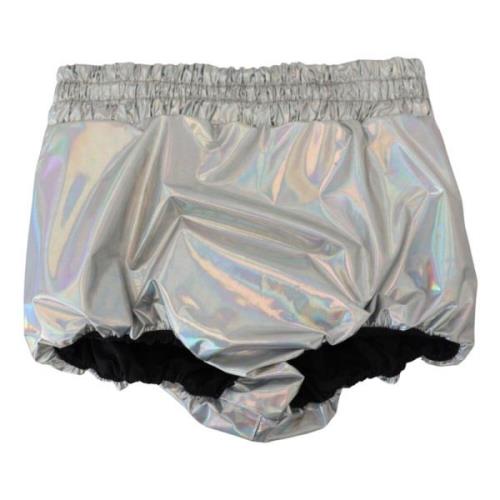 Dolce & Gabbana Silver Holographic High Waist Hot Pants Shorts Gray, D...