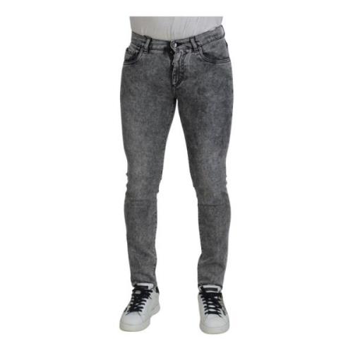 Dolce & Gabbana Grå Slim Fit Denim Jeans Gray, Herr