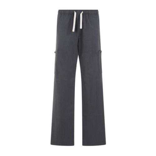 Palm Angels Wide Trousers Gray, Herr