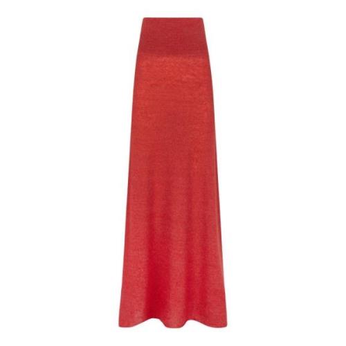 Cortana Marlon, lång röd stickad kjol Red, Dam