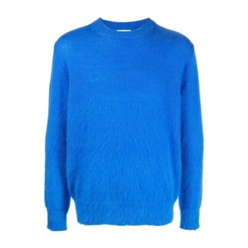 Off White Round-neck Knitwear Blue, Herr