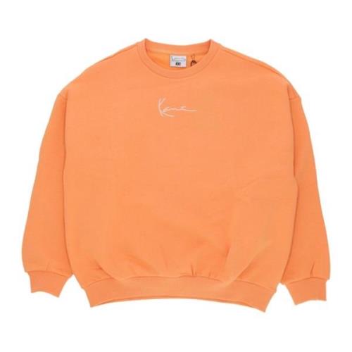 Karl Kani Orange Diner Crewneck Sweatshirt Streetwear Orange, Dam