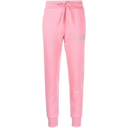 Versace Jeans Couture Rosa Logo Broderade Fitness Byxor Pink, Dam