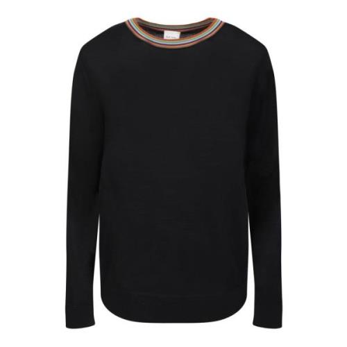Paul Smith Mysig Merinoull Sweatshirt med Artist Stripe Motiv Black, D...
