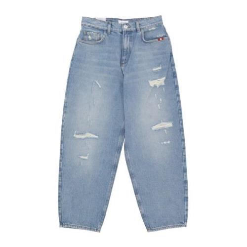 Amish Baggy Denim Jeans för kvinnor Blue, Dam
