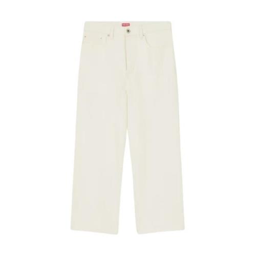 Kenzo Stiliga Cropped Jeans White, Dam